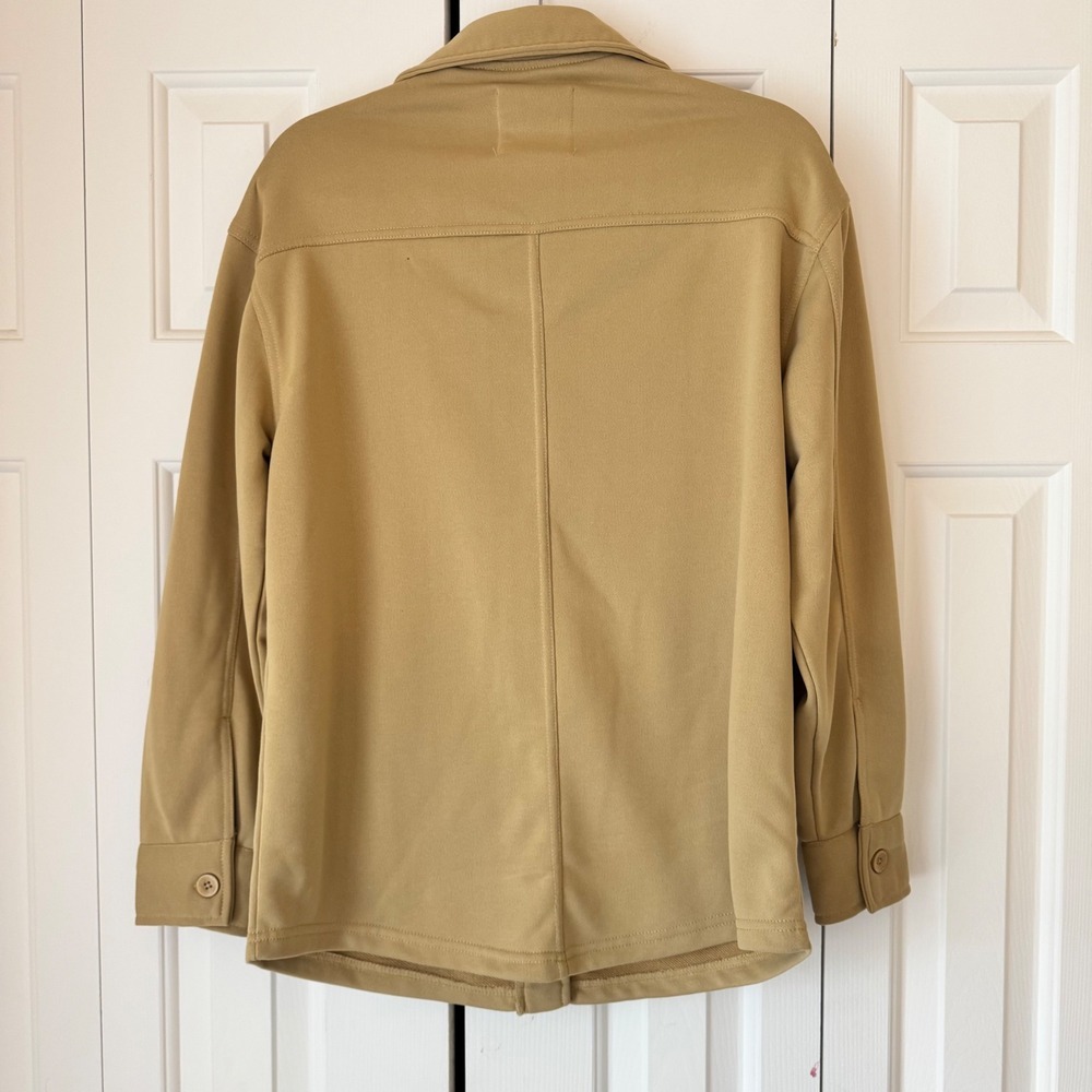 Bagatelle Collection Tan Camel Button Front Utility Shirt Jacket Shacket Medium - Picture 2 of 4